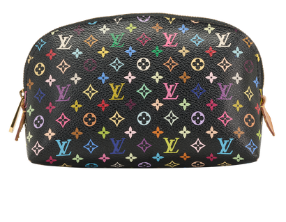 Louis Vuitton Takashi Murakami Cosmetic Pouch, &pound;450, Accessories, Black, Canvas, Front view